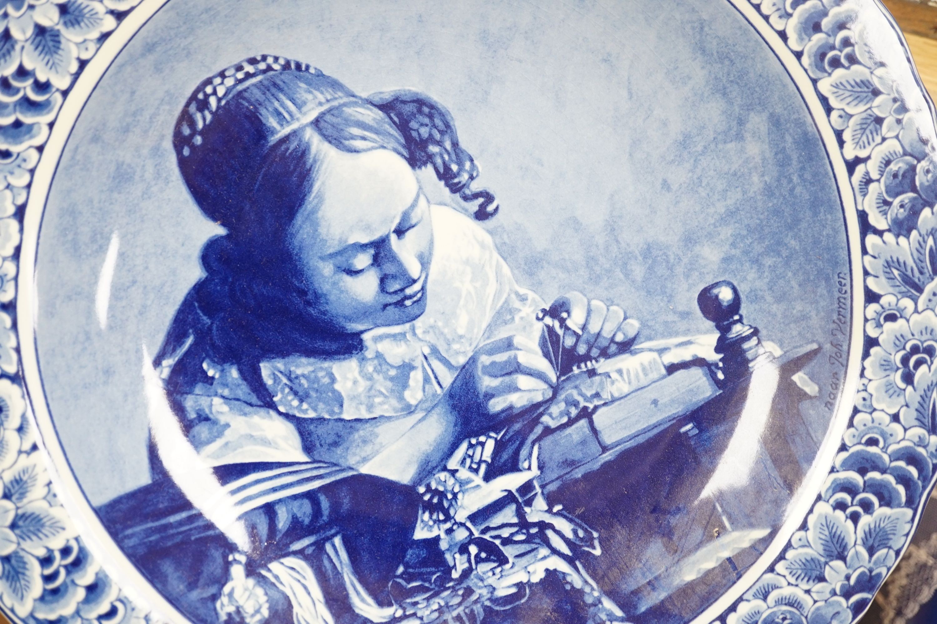 A quantity of lace makers items, Victorian parasols, 7 other fans, a fan frame, a 900 silver bag mount, a silver mother of pearl page turner, and other items